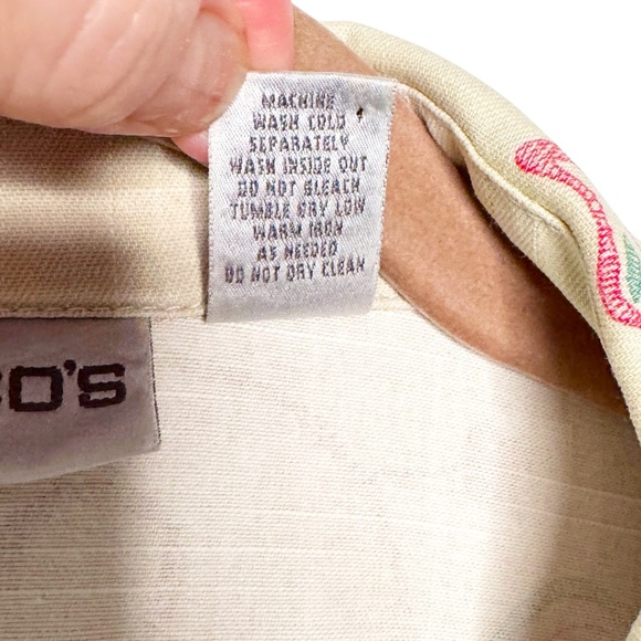 CHICO’S FLORAL EMBROIDERED CREAM AND PASTELS BLAZER SZ 2/12 - Picture 4 of 10